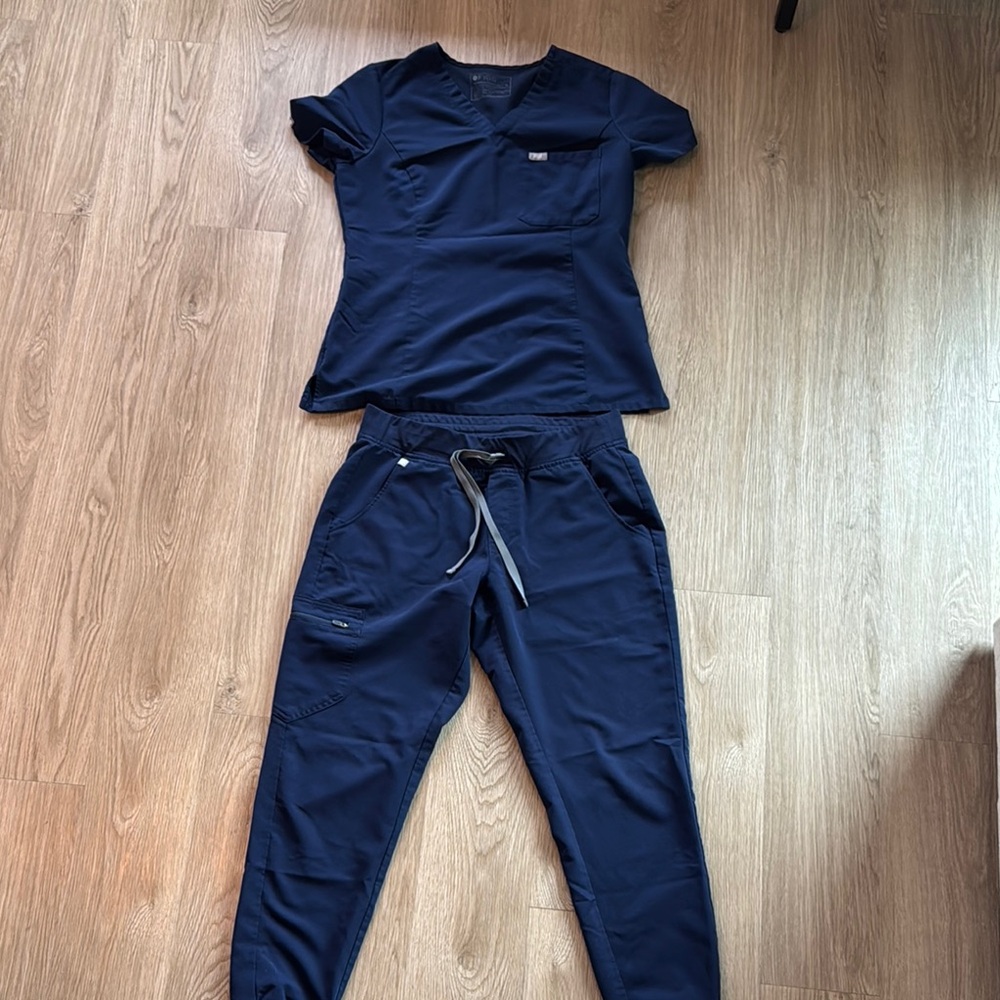 Figs Navy Blue Scrub Set